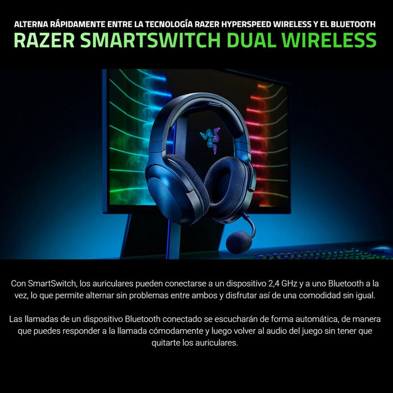 Diadema Gamer Inalámbrica Bt/2.4ghz Razer Barracuda X, Wht