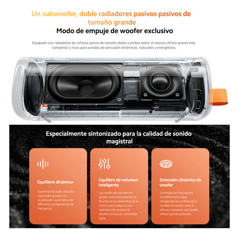Parlante Bluetooth Portátil Xiaomi Sound Outdoor TWS con Protección IP67 y 30W RMS - Negro