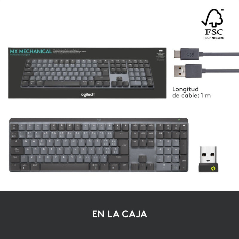 Teclado Recargable De Alto Desempeño, Logitech Mx Mechanical