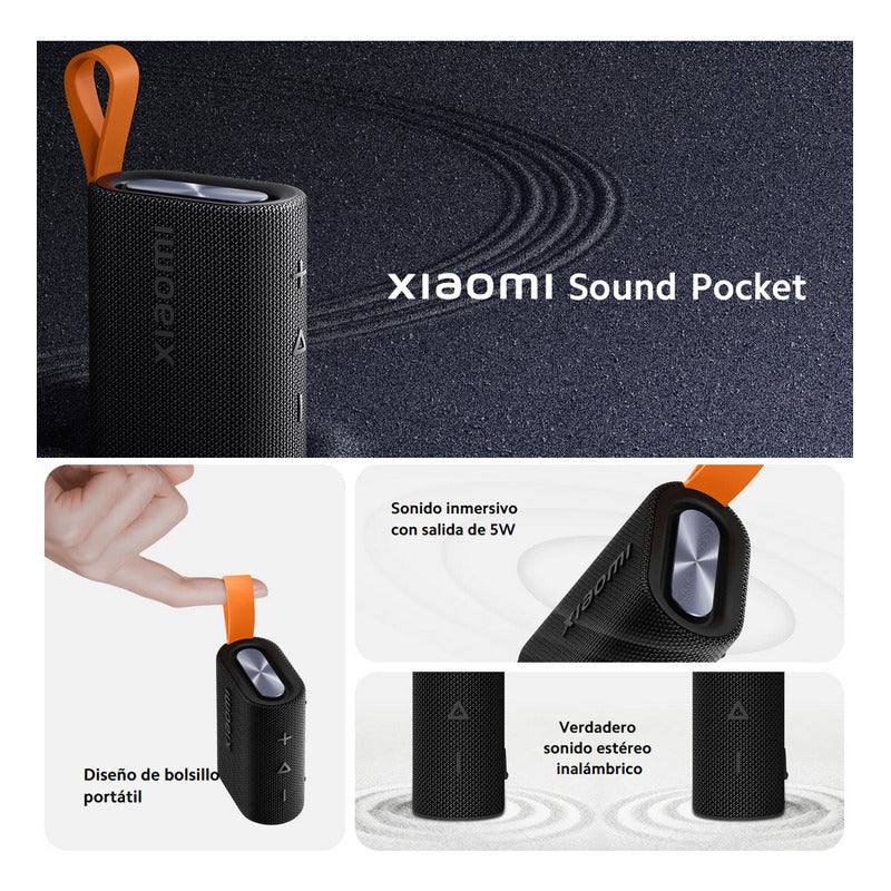 Xiaomi Sound Pocket, Parlante Inalámbrico Portátil Ip67 Tws Negro