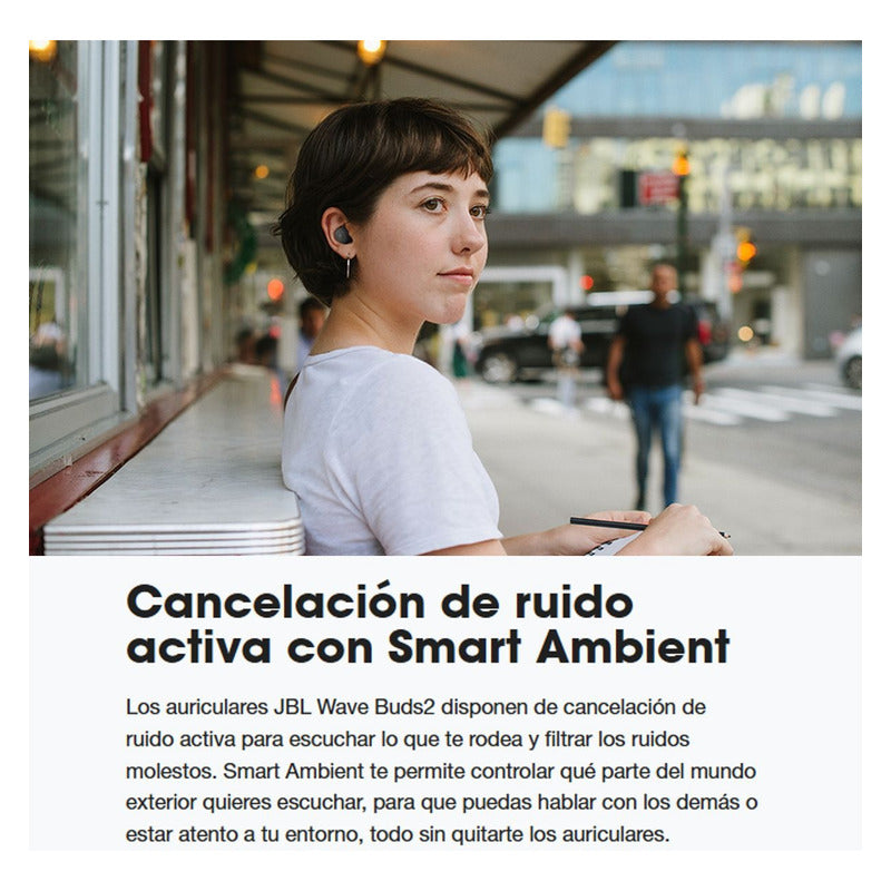 Jbl Wave Buds 2, Audífonos Tws Bt Inalámbricos Anc Ip54, Wht