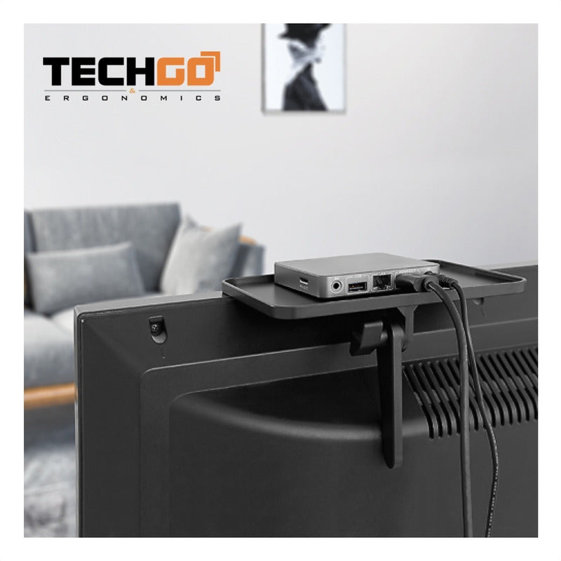 Repisa Elegante Tv Para Deco Tdt Control Etc. Techgo Spd-107 Negro