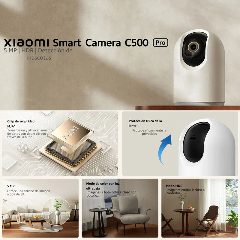Xiaomi C500 Pro, Cámara Seguridad 5mp + Micro Sd 128 Gb Blanco