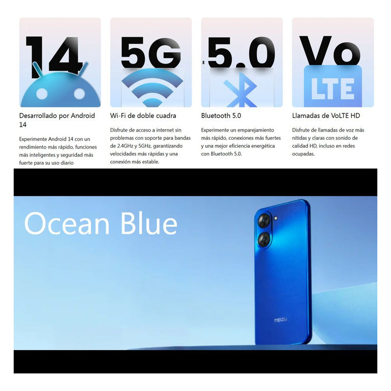 Celular Meizu Mblu 21 Dual Sim Lte 128gb/6gb 6.79'', Azul