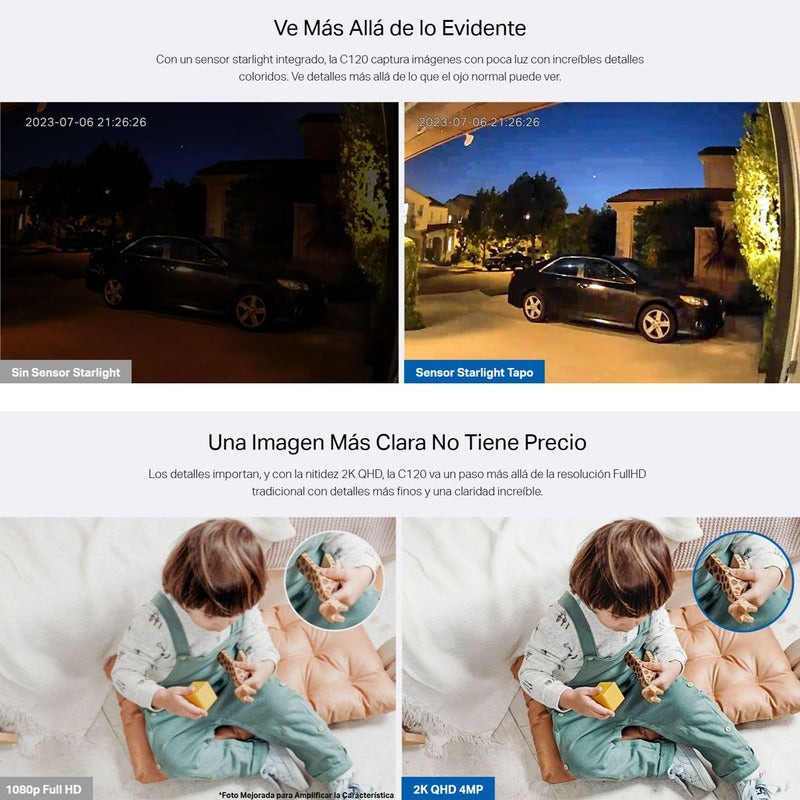 Cámara De Seguridad Wifi Tp-link Tapo C120, 2k Qhd, Ai Audio