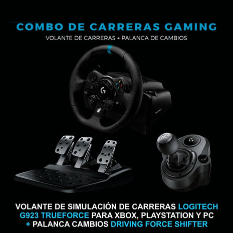 Timón Logitech G923 Para Pc / Xbox X|s One + Palanca Cambios