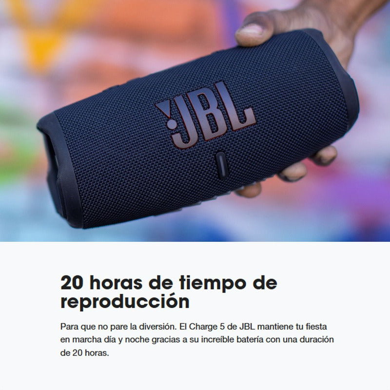 Jbl Charge 5, Parlante Bluetooth Impermeable, Powerbank, Blu