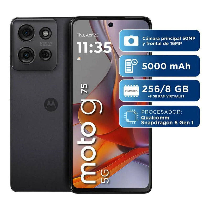 Celular Motorola Moto G75 5g 256gb/8gb Gris + Watch 5 Active