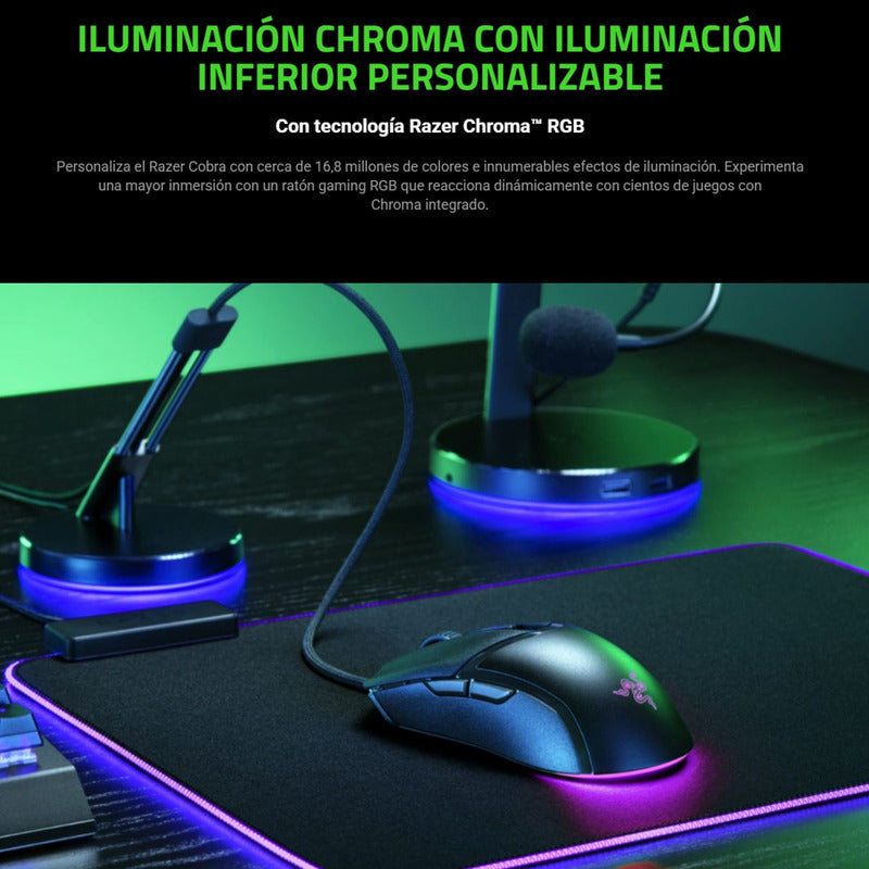 Mouse Gamer Razer Cobra, Chroma Rgb, 8500dpi, 58g, 6 Botones Negro