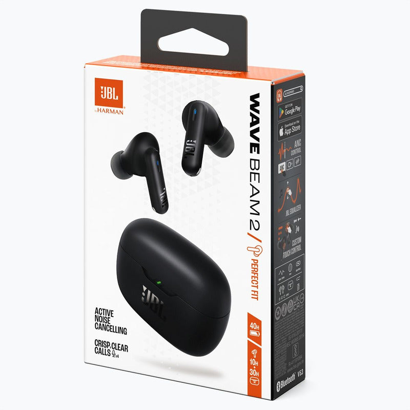 Jbl Wave Beam 2, Audífonos Bluetooth 5.3, Anc, 4 Mics, Blk