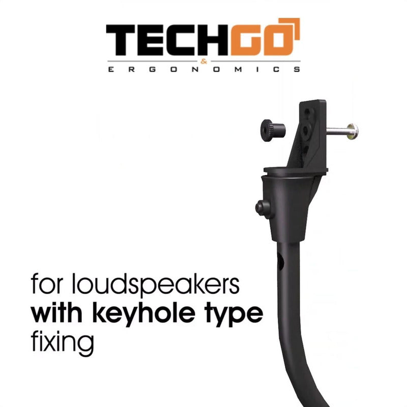 Kit 2 Soportes de Piso Universales para Altavoces TechGo SPS-51, Diseño Metálico Ajustable en Altura