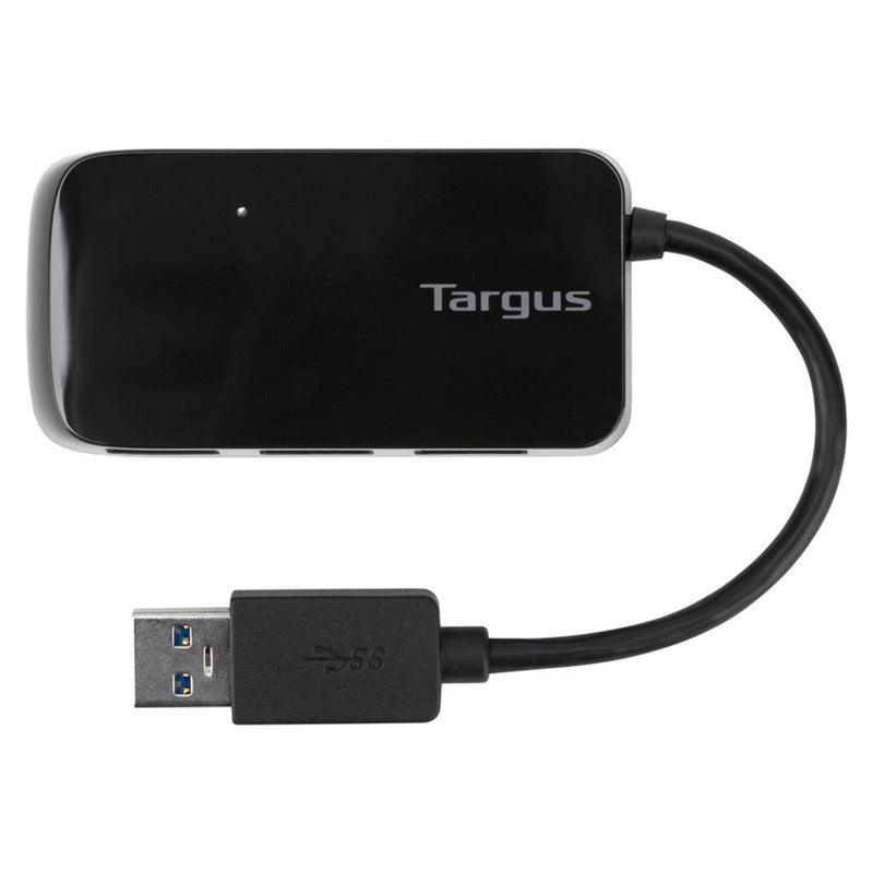 Hub USB 3.0 de 4 Puertos Targus ACH124US con Diseño Compacto y Protección Sobrecorriente - Negro