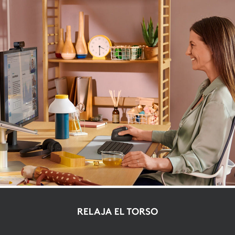 Combo Ergonómico Logitech Teclado Wave Keys + Mouse Lift, Bk