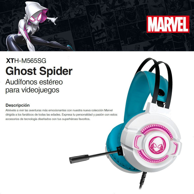 Diadema Gamer Estéreo Xtech Xth-m565sg Edición Ghost Spider