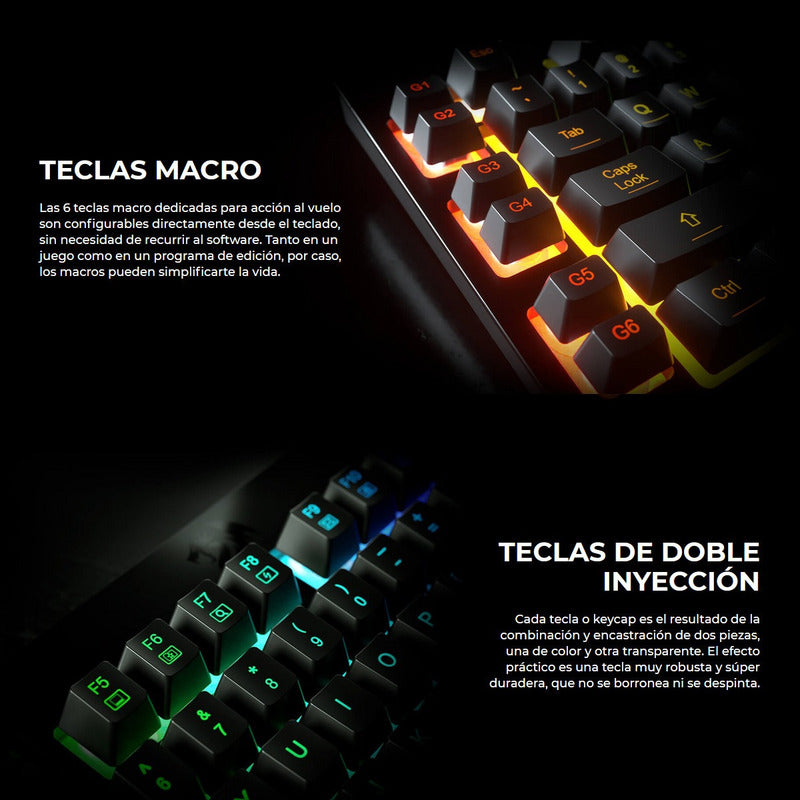 Teclado Gamer Redragon SHIVA K512RGB Iluminación RGB Full Size con Macros y Reposamuñecas