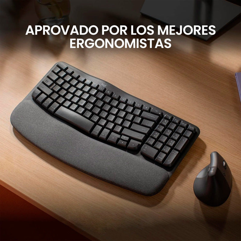 Teclado Ergonómico Inalámbrico Logitech Wave Keys, Bt / Bolt