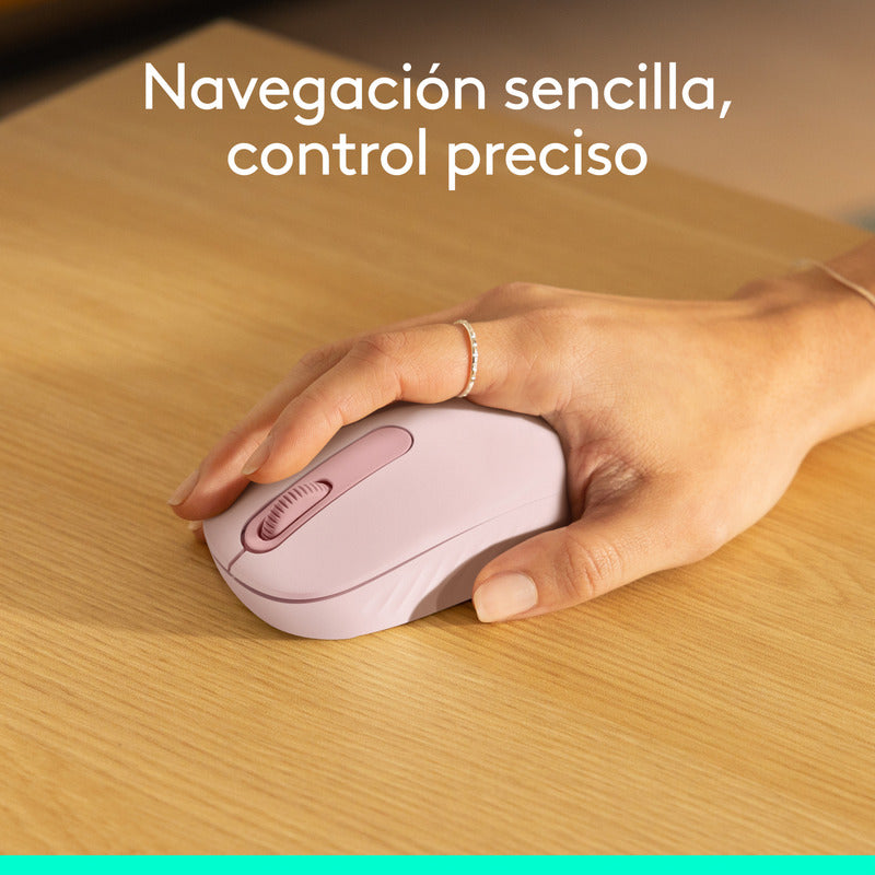 Mouse Inalámbrico Bluetooth Logitech M196 Diseño Ambidiestro Cómodo y Compacto - Rosado