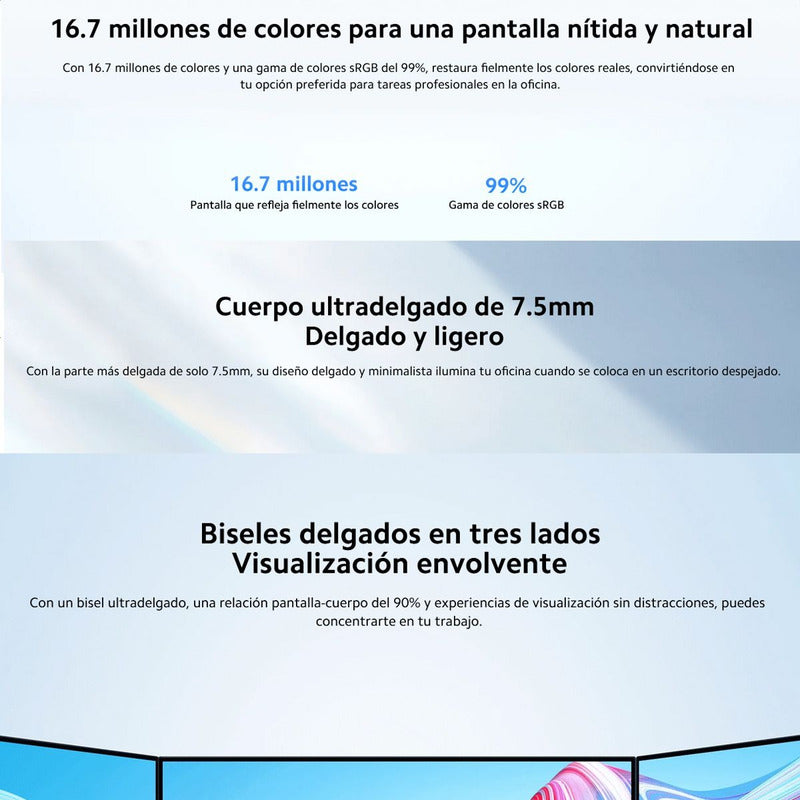 Monitor Xiaomi A24i, Pantalla Ips 7.5mm, Full Hd 1080p 100hz