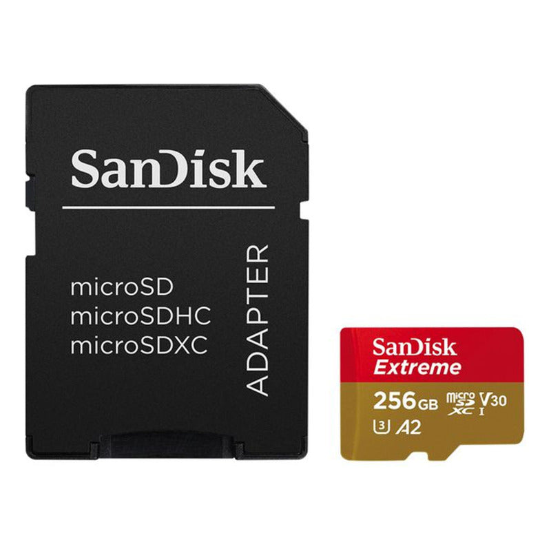 Tarjeta Micro Sdxc 256gb Sandisk Extreme, 4k U3 A2, 190mb/s