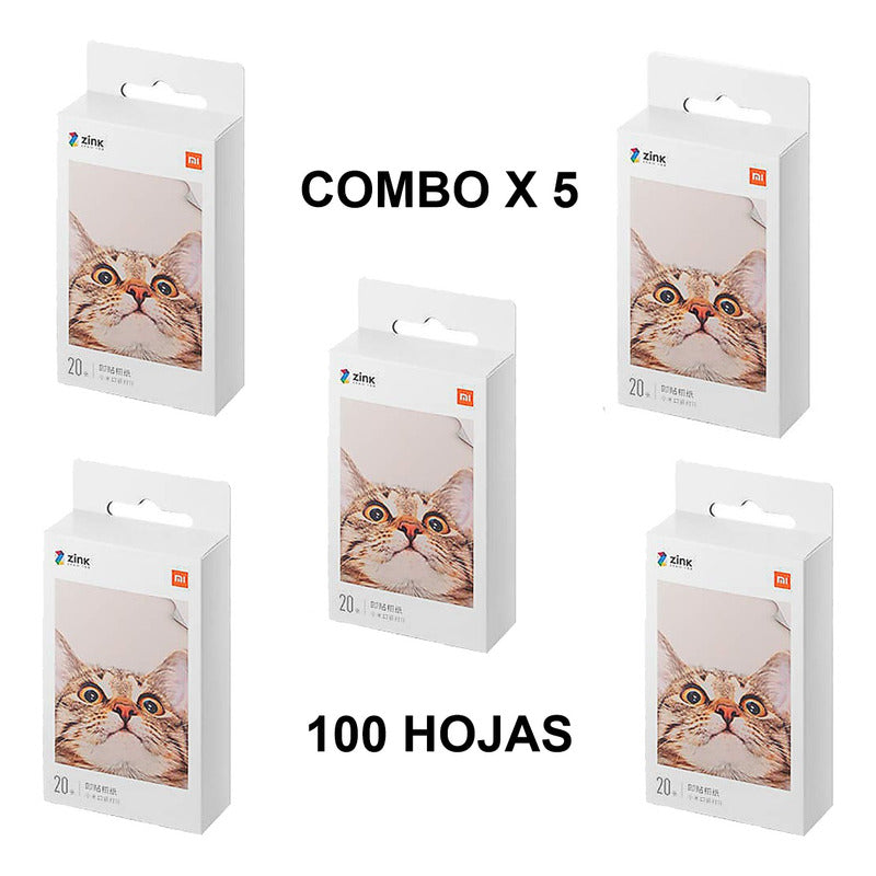Papel Fotográfico Xiaomi Mi Portable Photo Printer x 100 Hojas (5 Cajas)