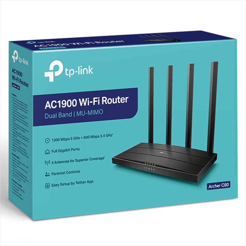 Router Gigabit Wifi Banda Dual Ac1900, Tp-link Archer C80