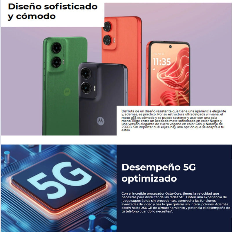 Celular Motorola Moto G35 5g 256gb/4gb Nrj + Watch 5 Active