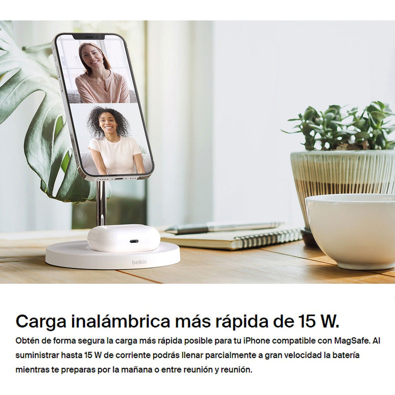 Cargador Inalámbrico 2en1 Magsafe 15w Belkin Boostcharge Pro