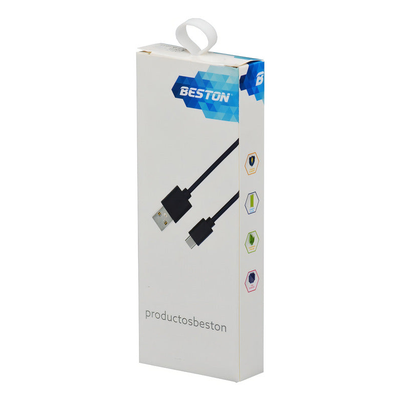 Cable Datos Carga Usb Tipo C, Beston Bst-w1011, 2 Metros Color Negro