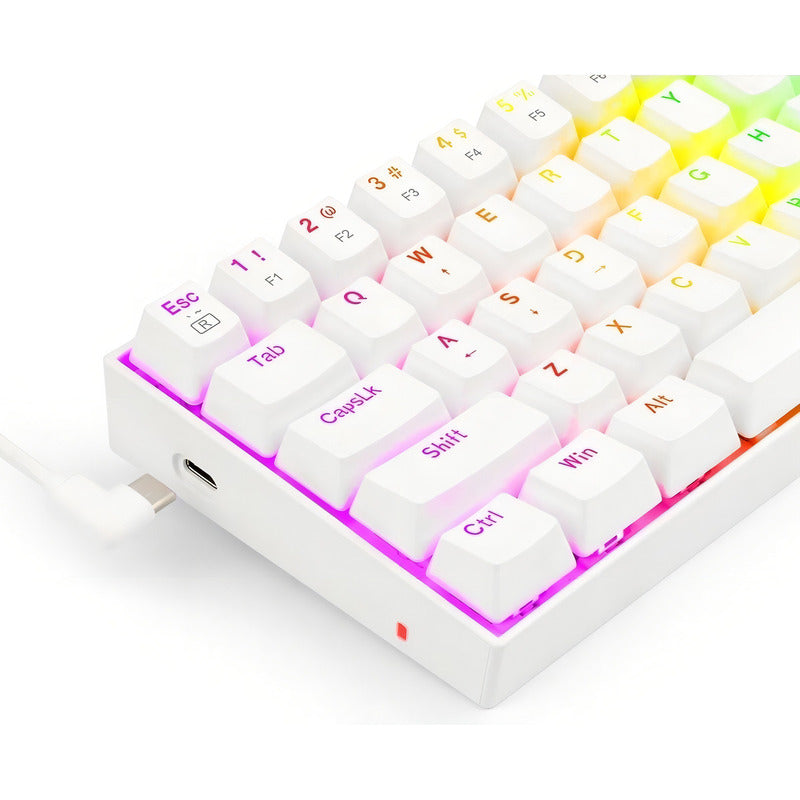 Teclado Mecánico Gamer Redragon 60% Dragonborn K630w-rgb Color Del Teclado Blanco Idioma Inglés Us