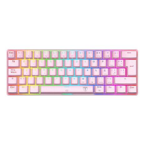 Teclado Gamer 60% T-dagger Arena Pink T-tgk321b-rgb Español Red Switch