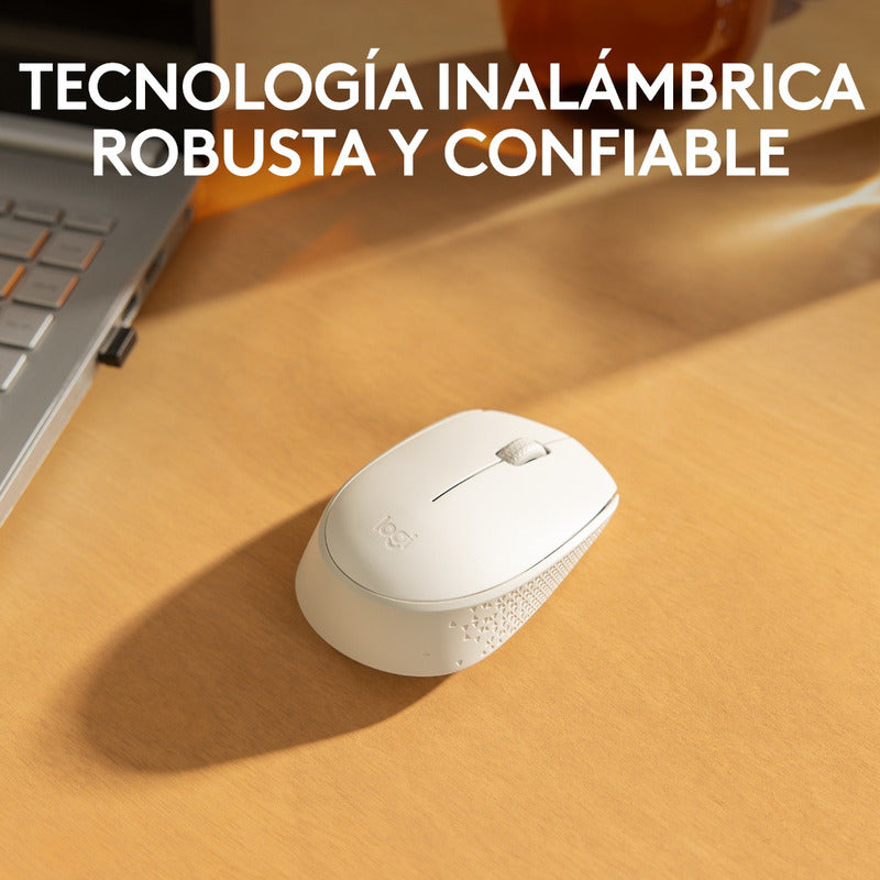 Logitech M170, Mouse Inalámbrico Cómodo Y Portátil, Blanco