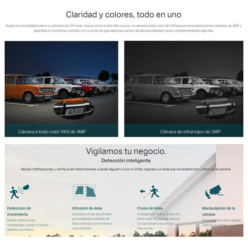 Cámara Wifi Exterior Bullet 4mp, Tp-link Vigi C340-w + 256gb