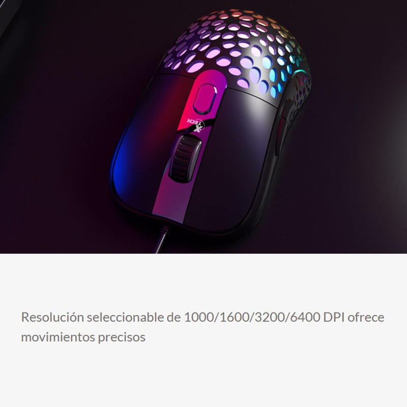 Mouse Gamer Xtech Xtm-910 Swarm, Rgb Con 6 Botones, 6400dpi