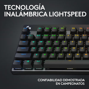 Teclado Gamer Inalámbrico Logitech G PRO X TKL LIGHTSPEED con RGB LIGHTSYNC - Negro