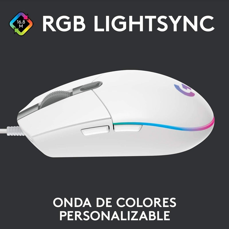 Mouse Gamer Logitech G203 Lightsync Rgb / 8000dpi - Blanco