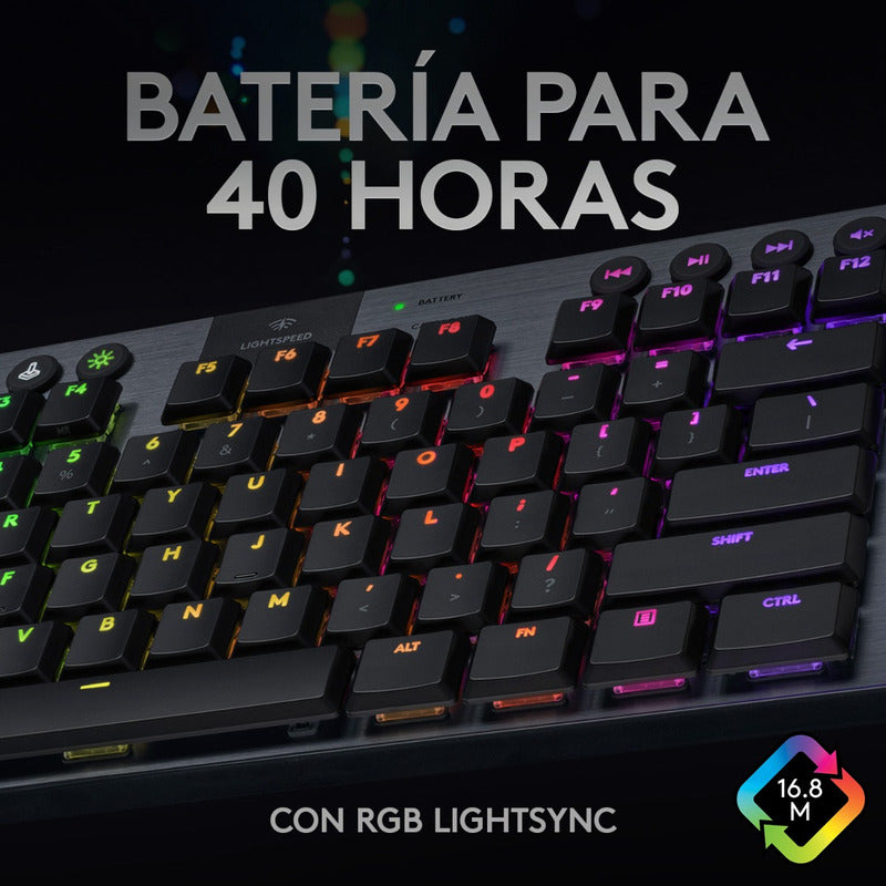Teclado Gamer Mecánico Inalámbrico Logitech G915 Tkl Carbon