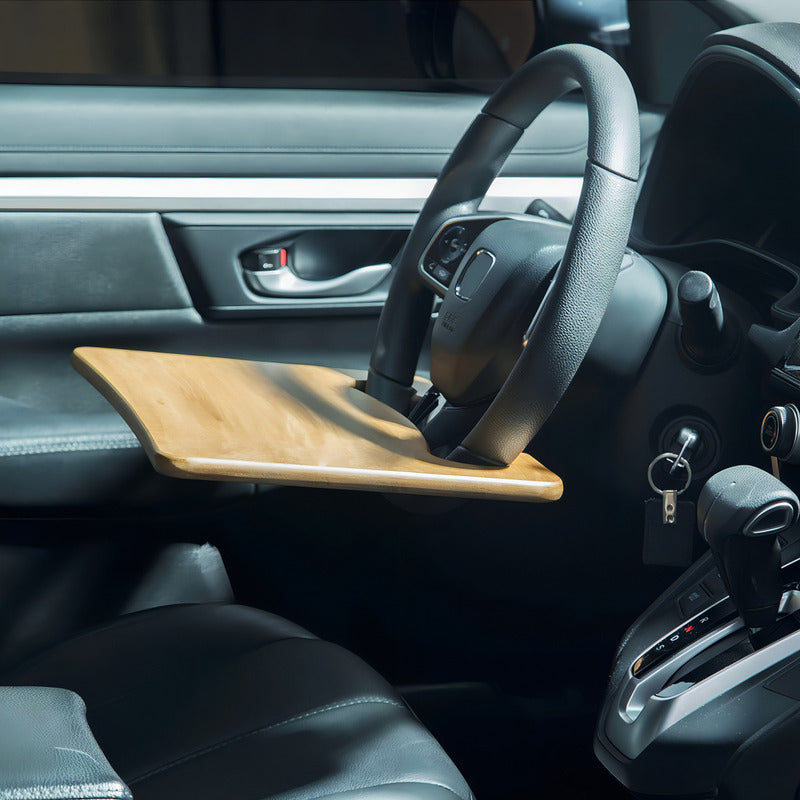 Base Mesa Para El Portátil Con Ajuste En Timón Del Automóvil Color Madera Natural