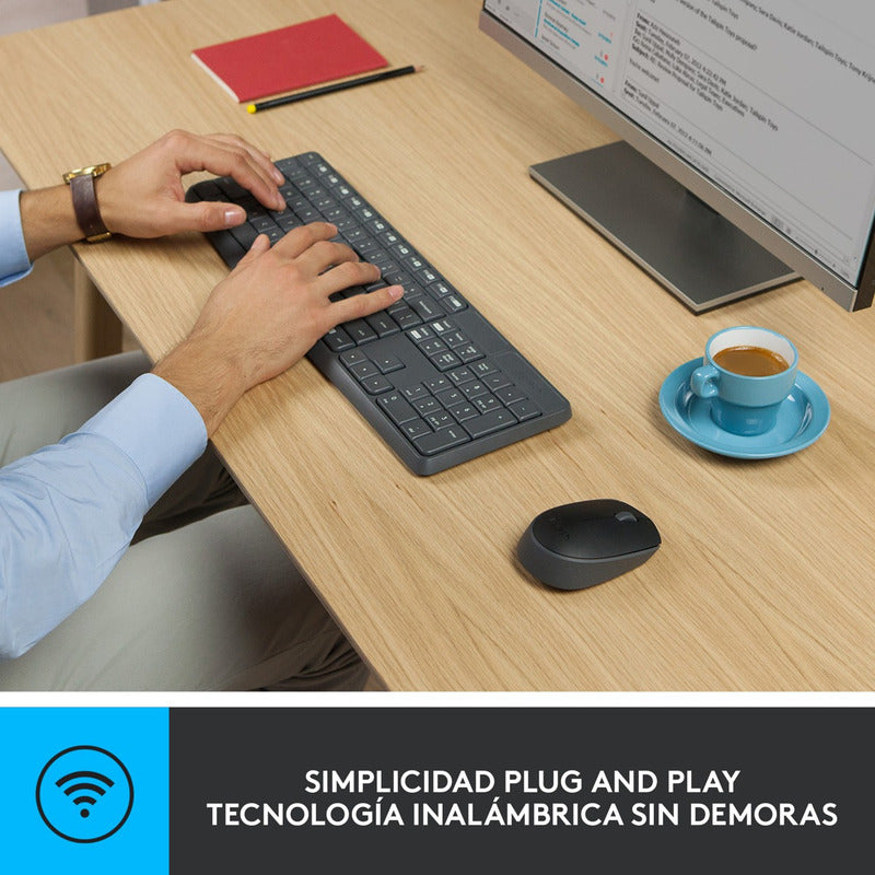 Combo Inalámbrico Logitech Mk235 + Pad Mouse Small (25x21cm)