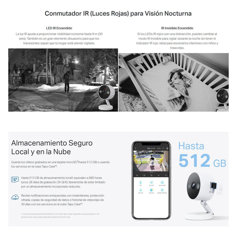Cámara De Seguridad Wifi Tp-link Tapo C120, 2k Qhd, Ai Audio