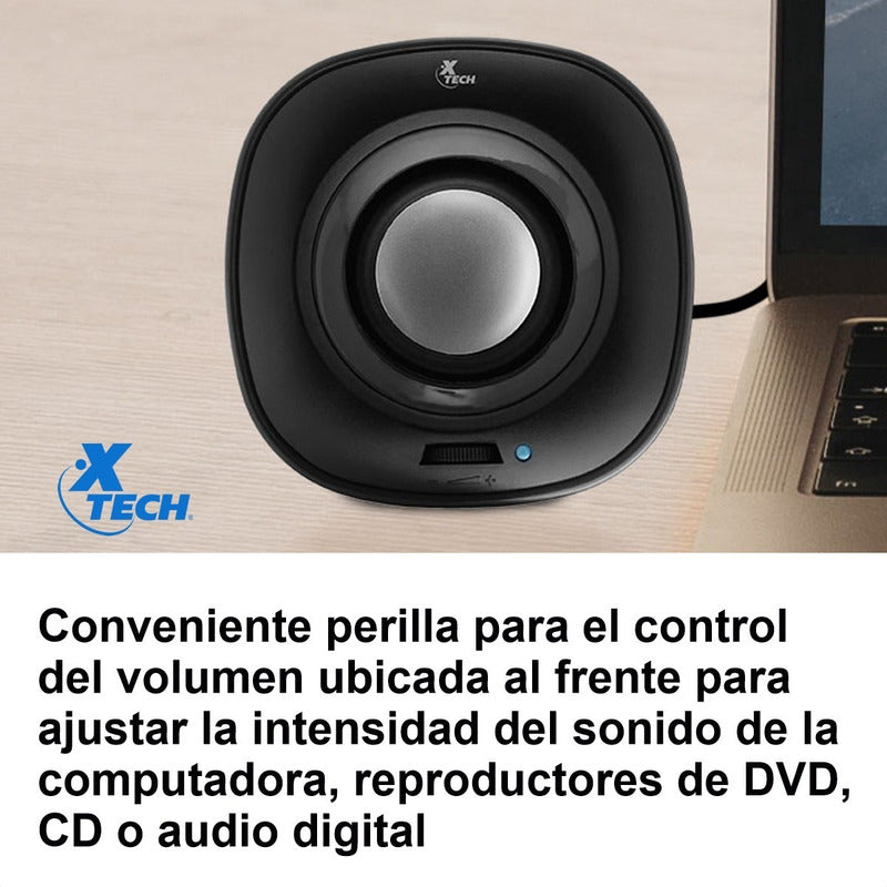 Parlantes Usb Estéreo Multimedia 2.0 Xtech Spekter Xts-115bk