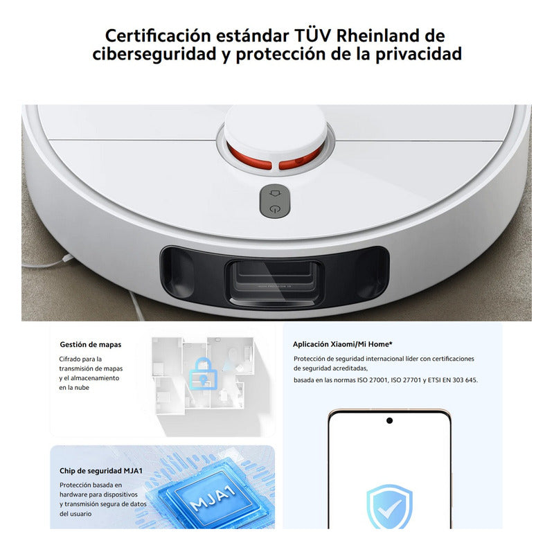 Xiaomi Robot Vacuum S10+, Aspiradora Trapeadora Inteligente, 4000Pa,  Sensor Láser, Color Blanco