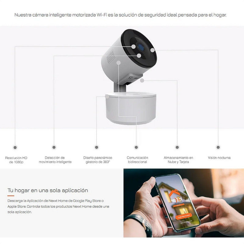 Cámara Seguridad Wifi Smart Robótica, Nexxt Nhc-p710 + 64gb