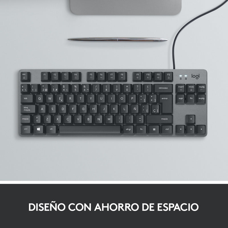 Teclado Mecánico Logitech K835 TKL con Diseño Compacto en Aluminio, Inglés