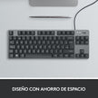Teclado Mecánico Logitech K835 TKL con Diseño Compacto en Aluminio, Inglés