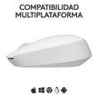 Mouse Inalámbrico Logitech M170 Receptor USB 2.4GHz Batería 12 Meses Diseño Portátil Ambidiestro - Blanco