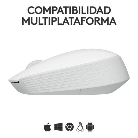 Logitech M170, Mouse Inalámbrico Cómodo Y Portátil, Blanco