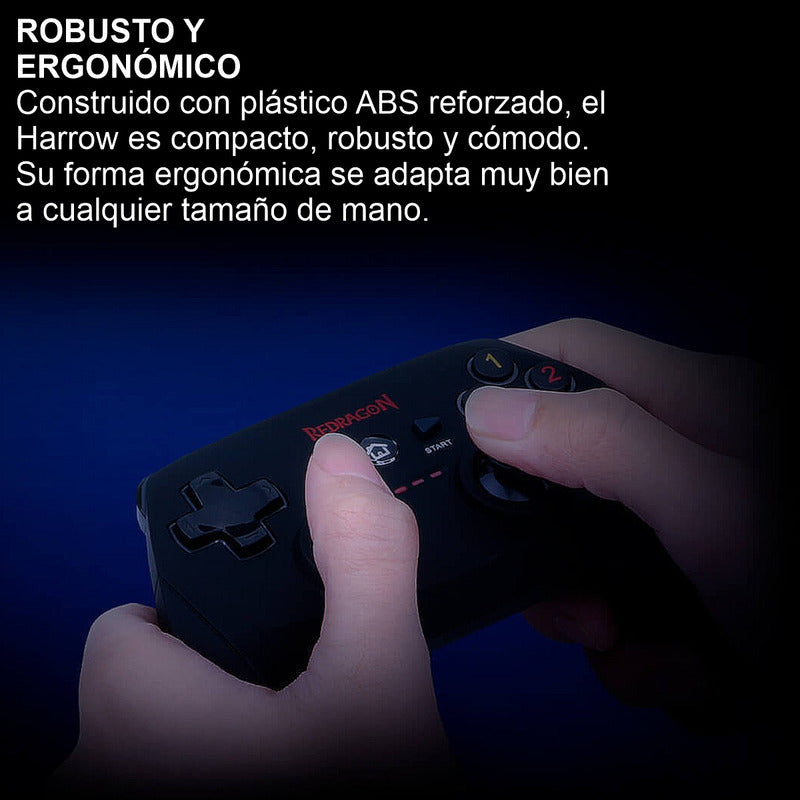 Control Gamepad Inalámbrico, Redragon Harrow G808, Pc / Ps3 Negro