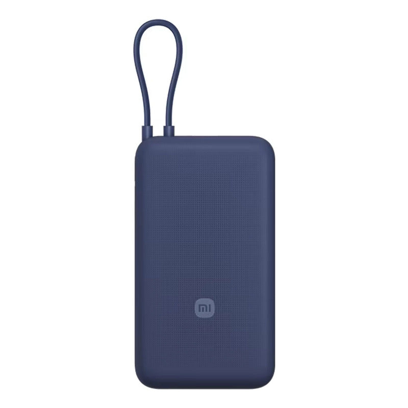Power Bank Xiaomi 20000mAh 33W con Cable Integrado, Carga Rápida USB-C y 3 Dispositivos Simultáneos - Azul