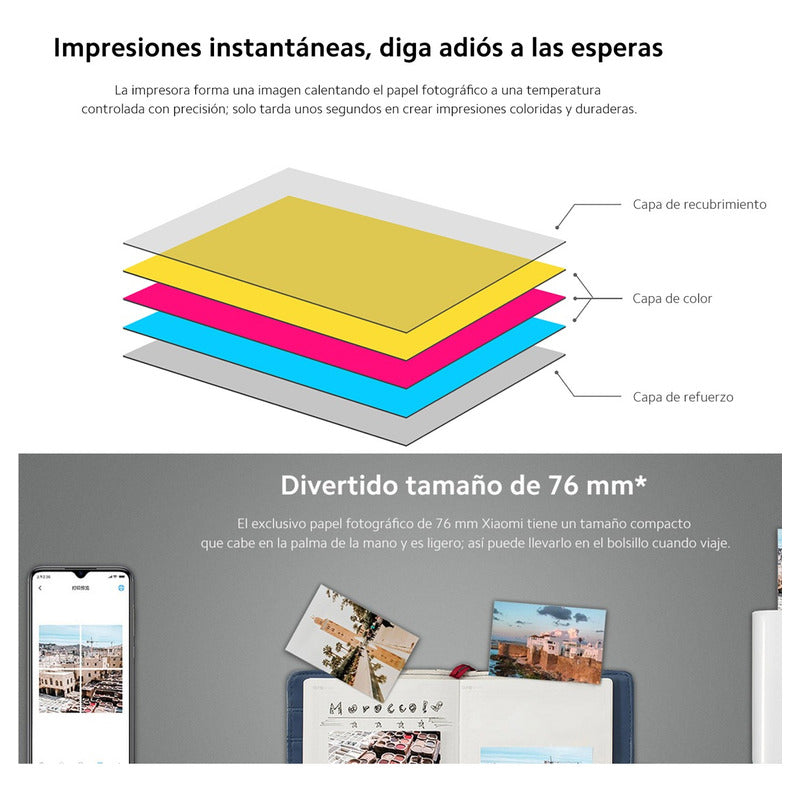 Xiaomi Papel Fotográfico (100 Hojas) Portable Photo Printer