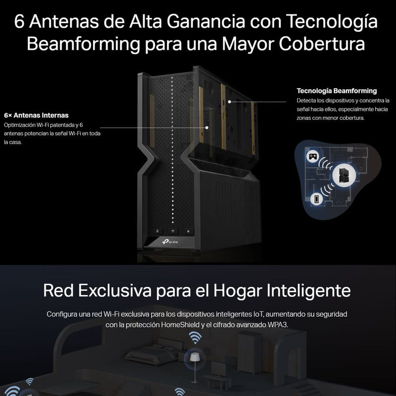Router WiFi 7 BE9300 TP-Link Archer BE550 de Triple Banda a 9214Mbps con Puertos Multi-Gigabit